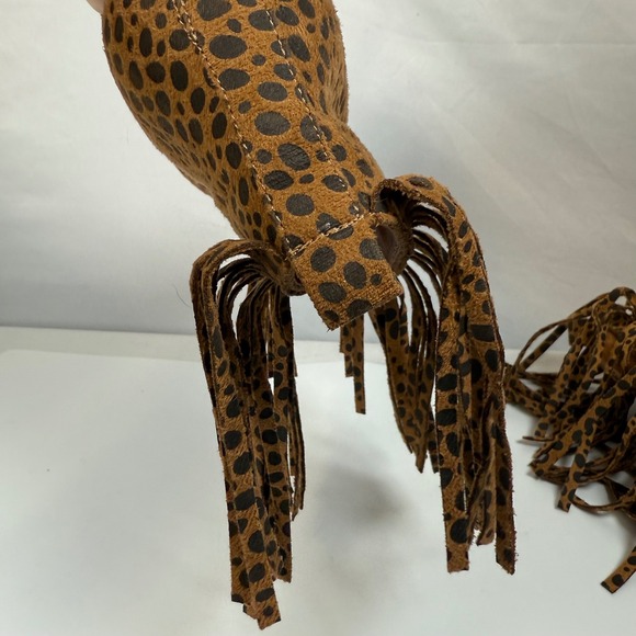 Maya Babe Fringe Ankle Boots Women's Cheetah Print Western Style Fun‎ Fashion 10 - Picture 15 of 15